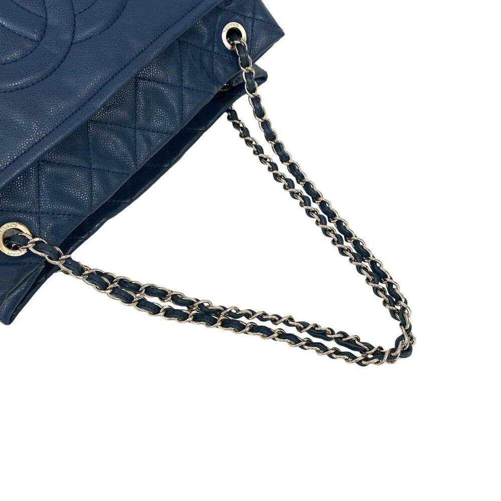 CHANEL Blue Caviar Leather Logo Tote Bag - Picture 4 of 10